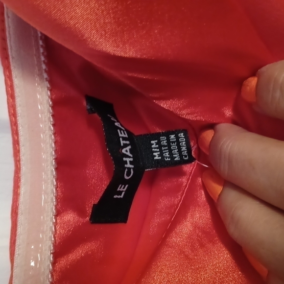 Le Chateau Orange Strapless Dress - Picture 12 of 15